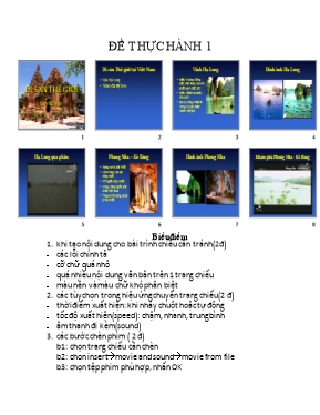 Đề thực hành học kì II Tin học lớp 9